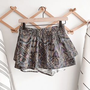 Free People Colorful Patterned Skort